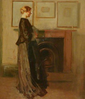 William Rothenstein, Alice by the Fireside. Manchester Art Gallery.